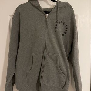 Elevated Faith Christian Gray Zip-Up Hoodie